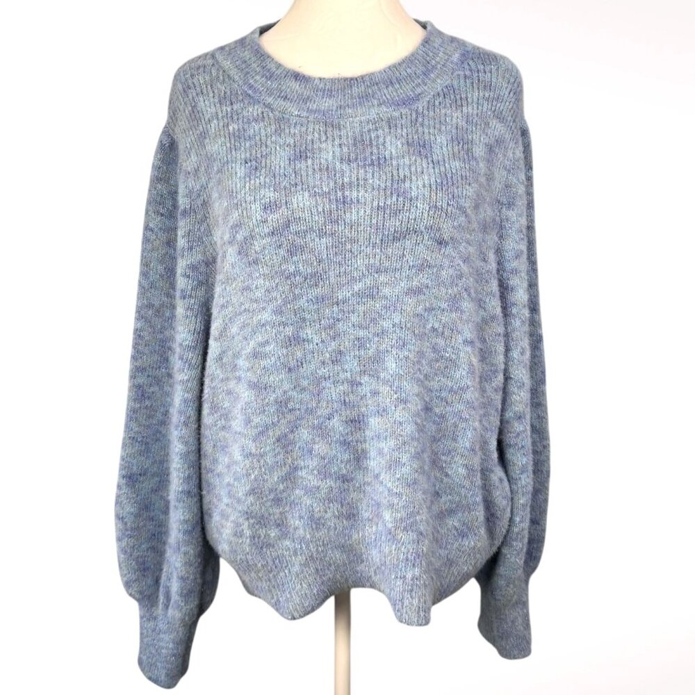 Time and Tru Metallic Sweater Long Sleeve Pullover Knit Large